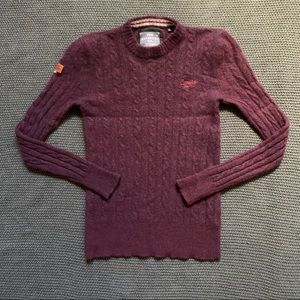 Superdry Men’s Slim Fit Maroon Knit Sweater